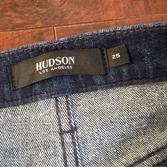 HUDSON Denim Lulu Jean Pencil Skirt Lace Up Side Raw Hem Size 25 Mini - Picture 7 of 11